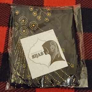 Black and Gold Rhinestone Hijab